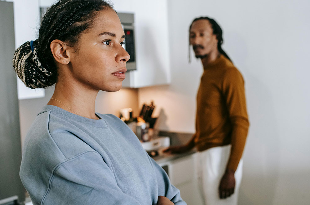 Anger between a couple.