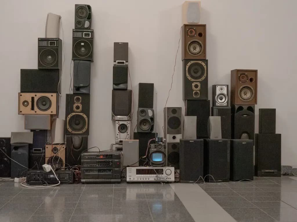 Stacks of speakers