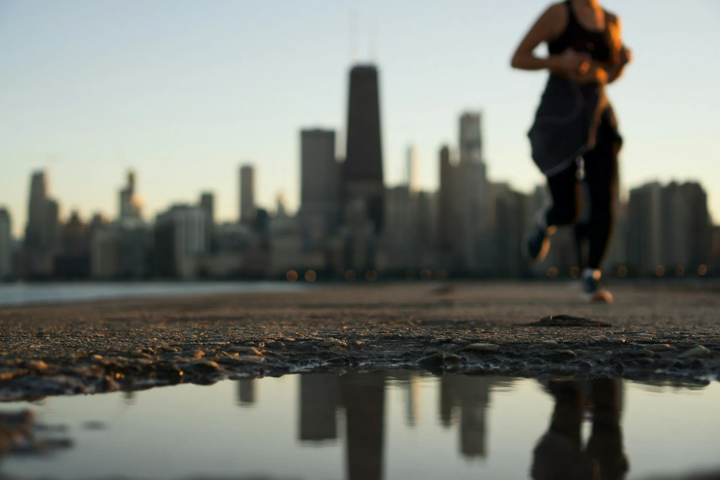 Person Running Through City